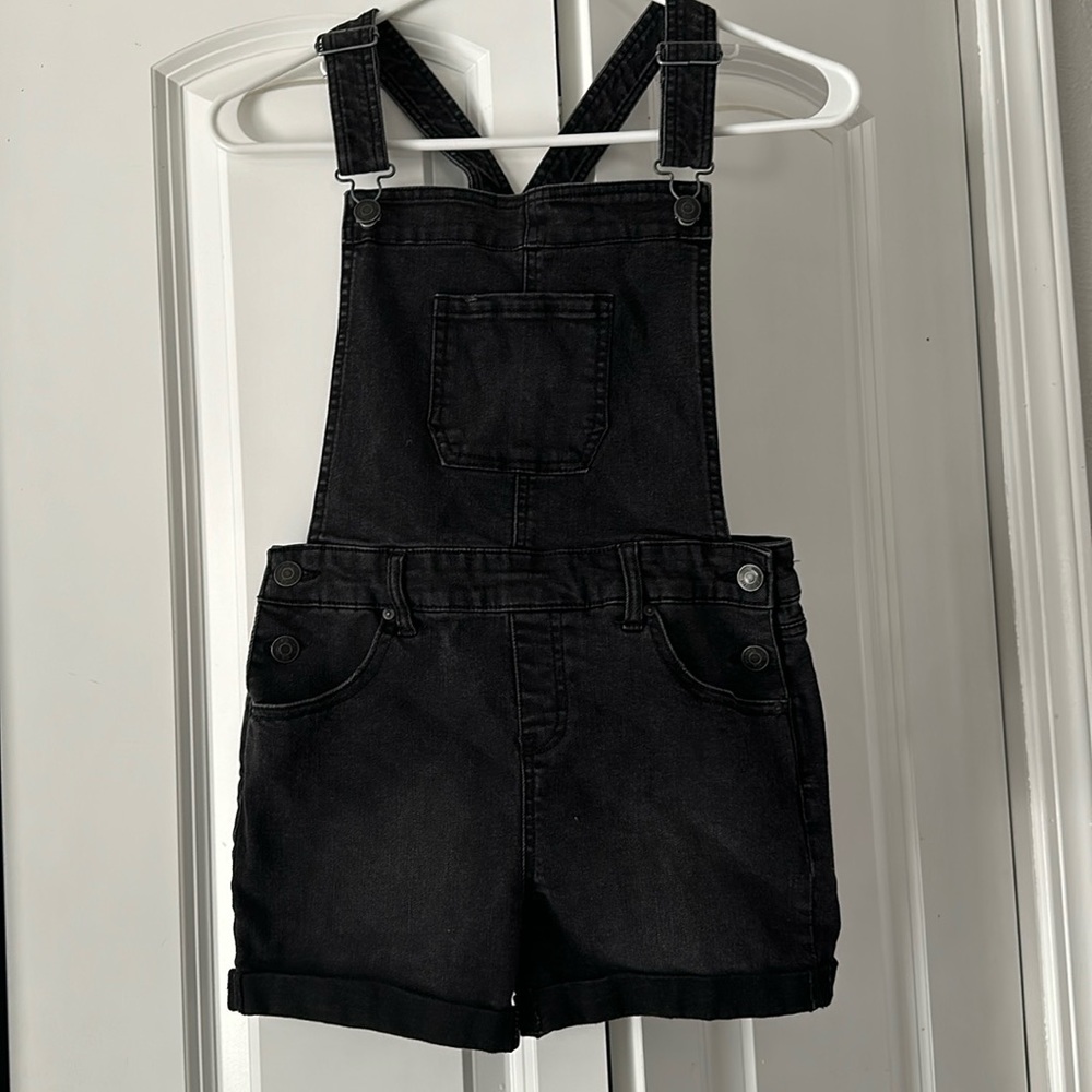RSQ black girls denim shorts overalls Large